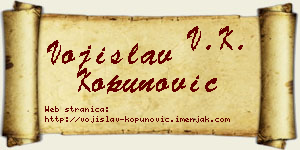 Vojislav Kopunović vizit kartica